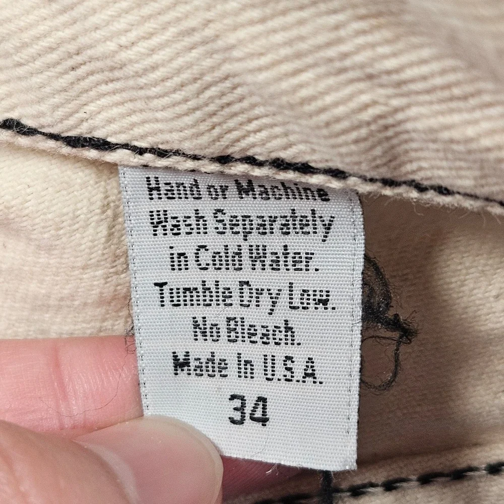 Vintage Garment Stage Jeans Mens 34 (Actual 31x29) Off-White Loose Baggy USA 90s